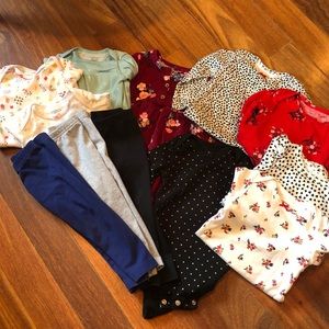 Lot of Carter’s Onsies, Leggings & Dress